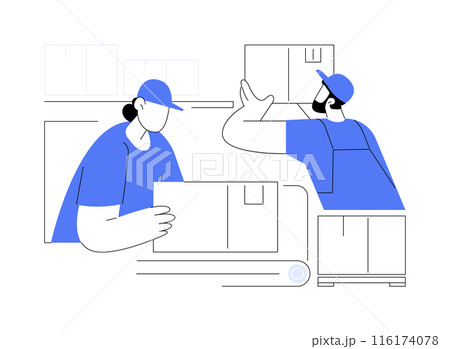 Sorting inventory abstract concept vector illustration. Sorting inventory abstract concept vector illustration. 116174078