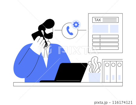 Phone tax filing abstract concept vector illustration. 116174121