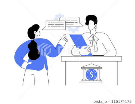 Experienced bank personnel abstract concept vector illustration. 116174179