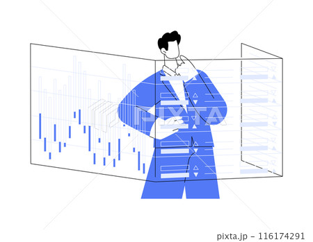 Stock market trader abstract concept vector illustration. 116174291