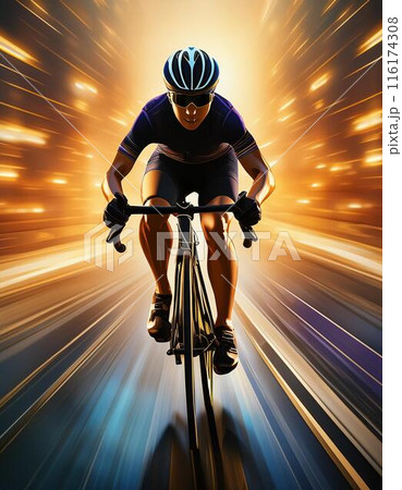 ロードバイクで疾走する人 ロードバイクで疾走する人 116174308