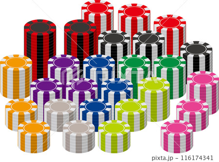 カジノチップのイラスト素材集 116174341