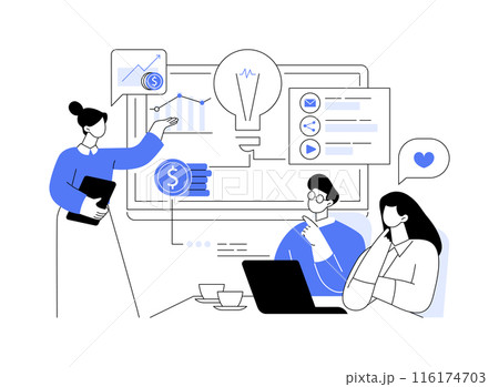 Presentation of creative idea abstract concept vector illustration. Presentation of creative idea abstract concept vector illustration. 116174703