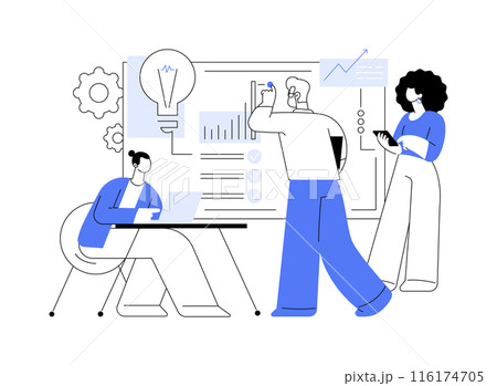Brainstorming with creative team abstract concept vector illustration. 116174705