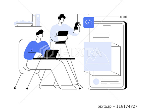 Mobile apps development abstract concept vector illustration. Mobile apps development abstract concept vector illustration. 116174727