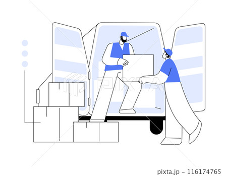 Truck loading abstract concept vector illustration. 116174765