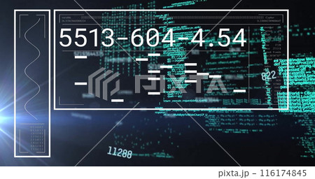 Image of financial data processing over dark background 116174845