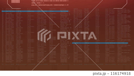 Image of text and data processing over dark background 116174918