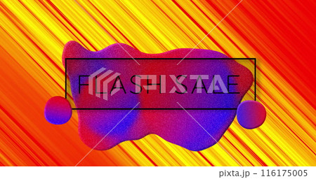 Image of yellow flash sale text over purple blot on orange and yellow background Image of yellow flash sale text over purple blot on orange and yellow background 116175005
