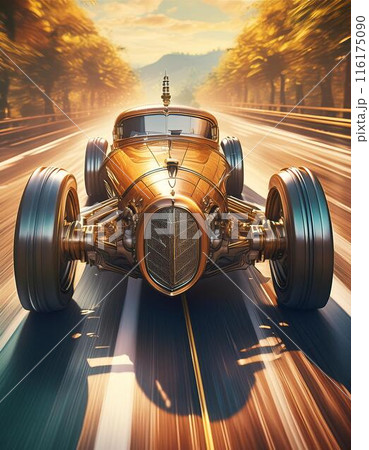 爆走する近未来のモンスターカー	 116175090