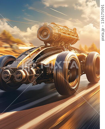 爆走する近未来のモンスターカー	 116175091