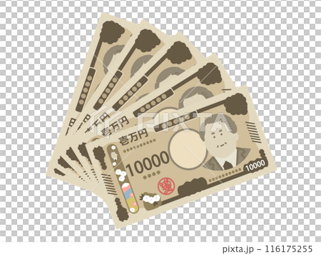 New banknotes: 5 new 10,000 yen bills, banknote illustration 116175255