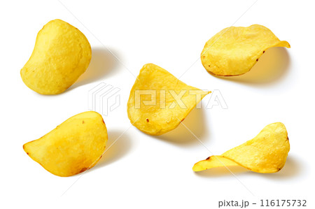 Potato chips set isolated on white background 116175732