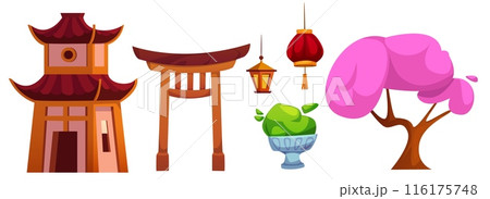Chinese village or town traditional elements. 116175748