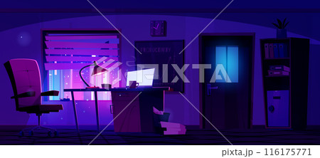Night empty business office room interior 116175771