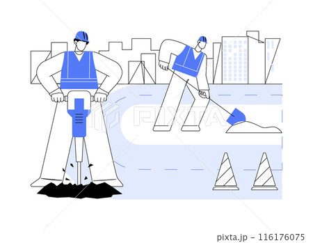 Road maintenance work abstract concept vector illustration. Road maintenance work abstract concept vector illustration. 116176075