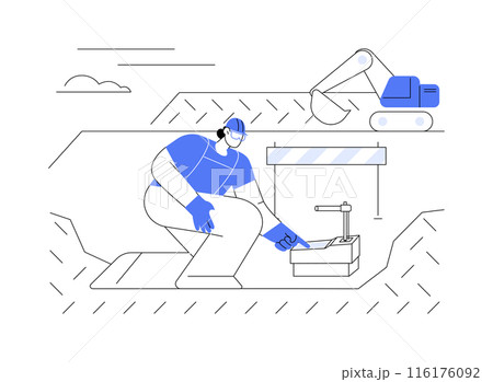 Soil compaction testing abstract concept vector illustration. Soil compaction testing abstract concept vector illustration. 116176092