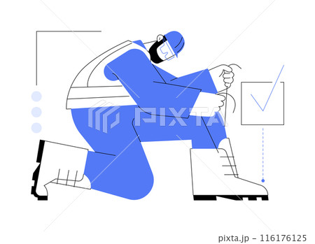 Work boots abstract concept vector illustration. 116176125
