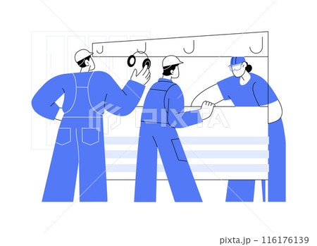 Changing rooms and lockers abstract concept vector illustration. Changing rooms and lockers abstract concept vector illustration. 116176139