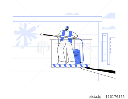 Pressure washing service abstract concept vector illustration. 116176153