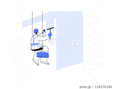 Commercial window washing abstract concept vector illustration. Commercial window washing abstract concept vector illustration. 116176160