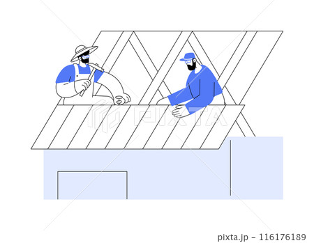 Roof sheathing abstract concept vector illustration. 116176189