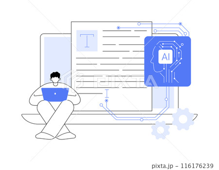 AI-Driven Creative Writing abstract concept vector illustration. AI-Driven Creative Writing abstract concept vector illustration. 116176239