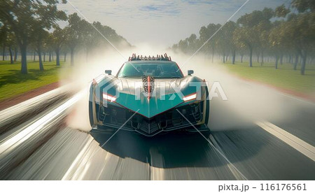 爆走する近未来のモンスターカー 爆走する近未来のモンスターカー 116176561