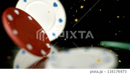 Image of stars falling over chips Image of stars falling over chips 116176973