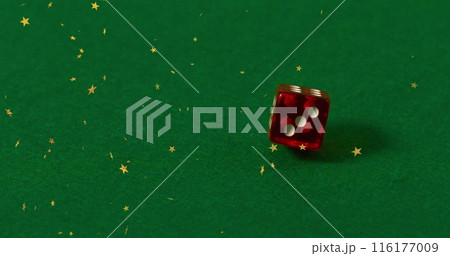 Image of stars falling over dice Image of stars falling over dice 116177009