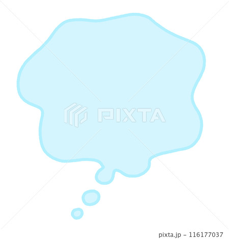 想像や妄想の吹き出し 水色 手描き風 モヤモヤ もくもく 想像や妄想の吹き出し 水色 手描き風 モヤモヤ もくもく 116177037