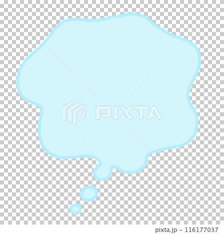 想像や妄想の吹き出し 水色 手描き風 モヤモヤ もくもく 想像や妄想の吹き出し 水色 手描き風 モヤモヤ もくもく 116177037
