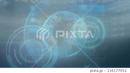 Image of data processing over globe 116177052