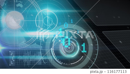 Image of data processing over black background 116177113