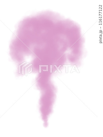 下から上へ昇っていく桃色の煙 116177122
