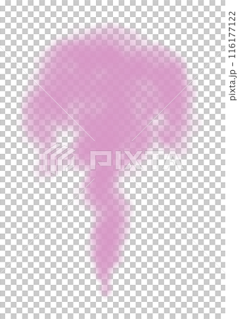 下から上へ昇っていく桃色の煙 116177122