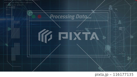 Image of data processing over black background 116177135