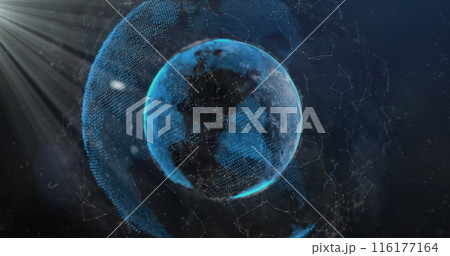 Image of data processing over globe Image of data processing over globe 116177164