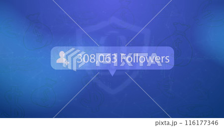 Image of social media icon and text over online security padlock 116177346