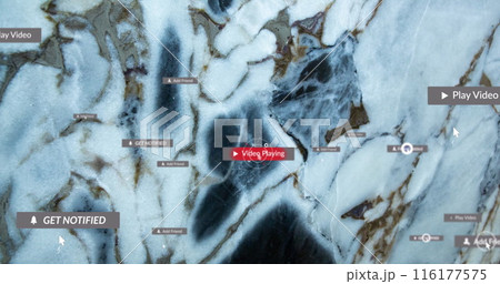 Image of social media icons and text over stone background 116177575