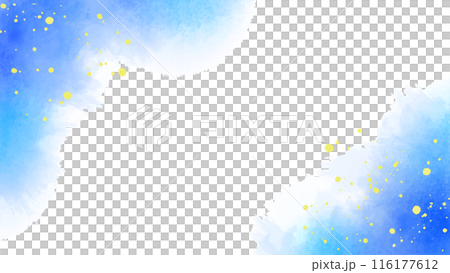 Watercolor texture banner background material Blue Summer image Horizontal 16:9 116177612