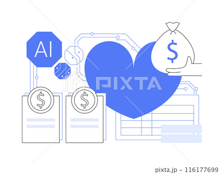 AI-Enhanced Donor Engagement abstract concept vector illustration. 116177699
