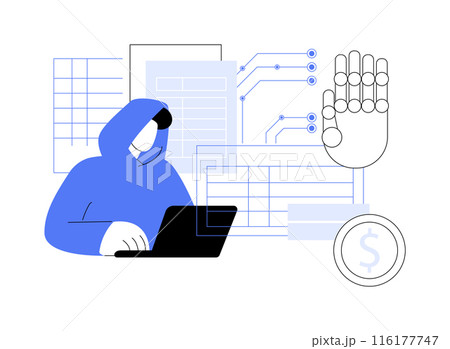 AI-Powered Fraud Detection abstract concept vector illustration. 116177747