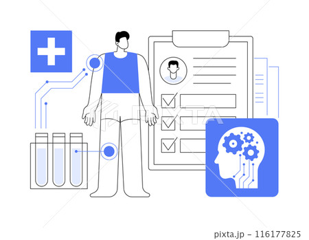 AI-Optimized Injury Prevention abstract concept vector illustration. AI-Optimized Injury Prevention abstract concept vector illustration. 116177825
