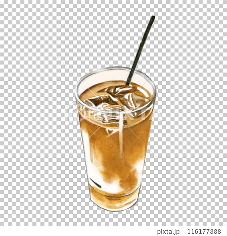 Iced coffee [hand-painted watercolor painting] 116177888