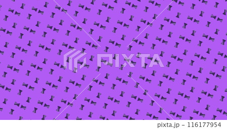 Purple background shows many small black birds flying various ways 116177954