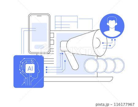 AI-Personalized PR Campaigns abstract concept vector illustration. 116177967