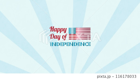 Image of independence day text on white background 116178033