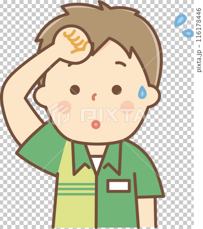A busy and sweaty part-time worker A busy and sweaty part-time worker 116178446