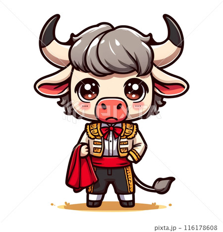 闘牛男子.スペインイメージ(スタンプ素材用ゆるキャラ) 116178608